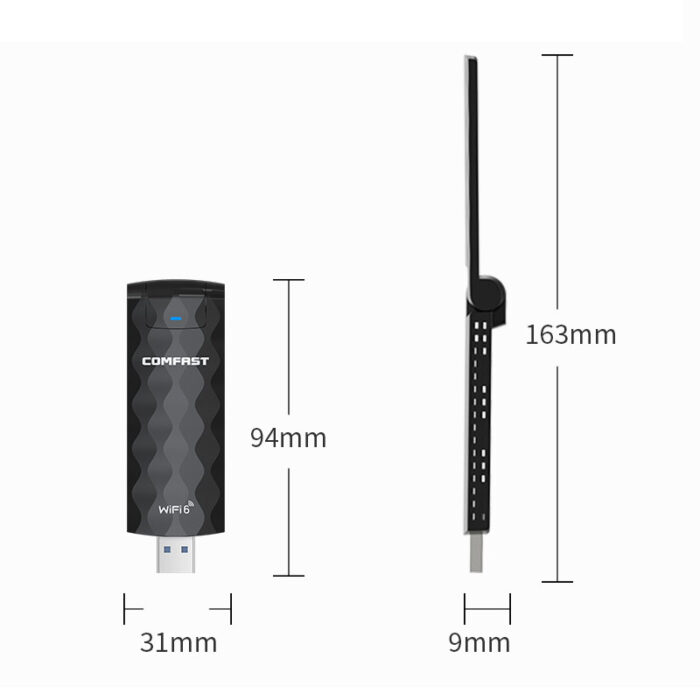 CF-957AX 1800Mbps High Speed WiFi 6 USB Wireless Adapter 802.11ax 2.4G & 5G USB 3.0 Network Card Support OFDMA WPA3 Win11/10/linux - Image 6