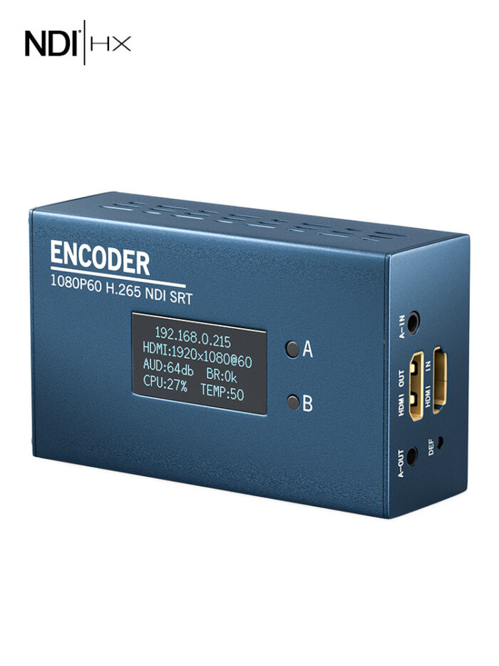 NDI HX HEVC codec for ENC1 1080P 60fps srt live video streaming encoder