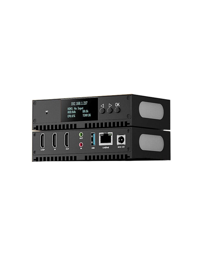 4K 60fps hdmi video codec Encoding decoding and transcoding POE powered and with tally signal light