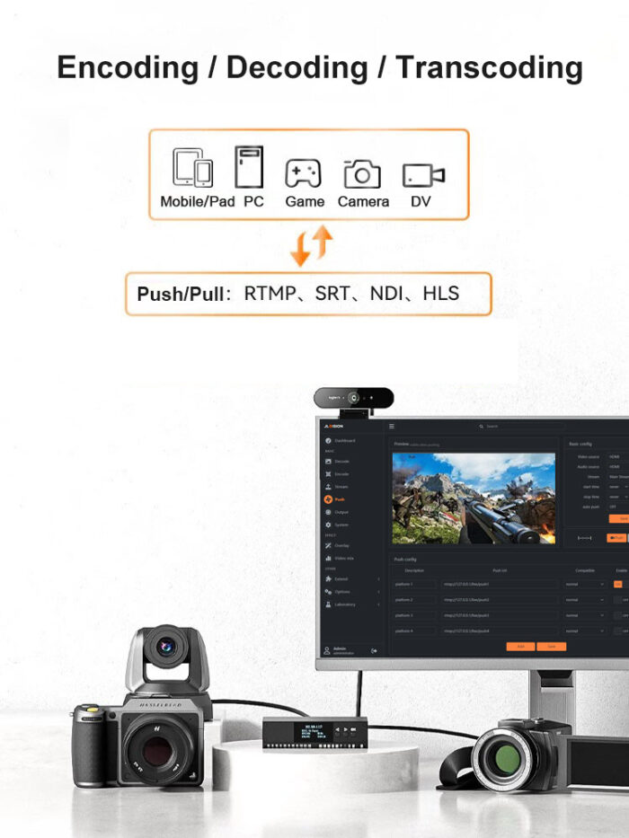 4K 60fps hdmi video codec Encoding decoding and transcoding POE powered and with tally signal light - Image 6